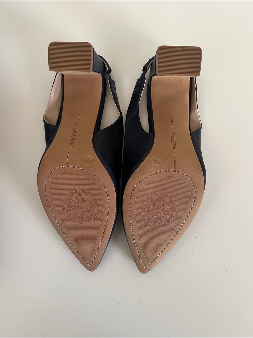 Vince Camuto Navy Slingback Block Heel Pumps - Picture 3 of 3